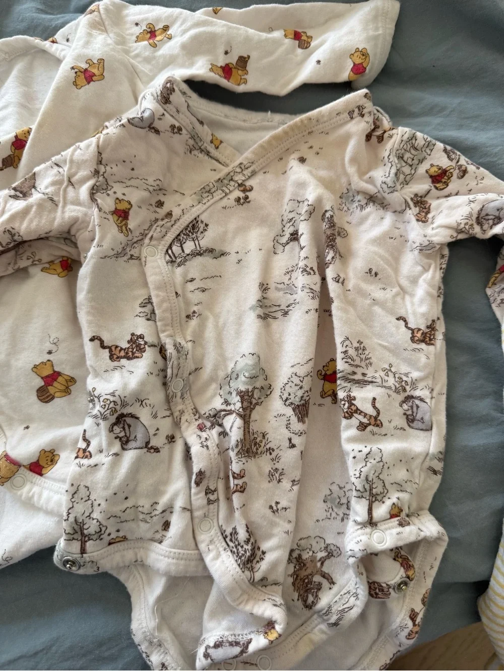 3 pack Janie and Jack. Winnie the Pooh Infant Kimono Top - White and Yellow
